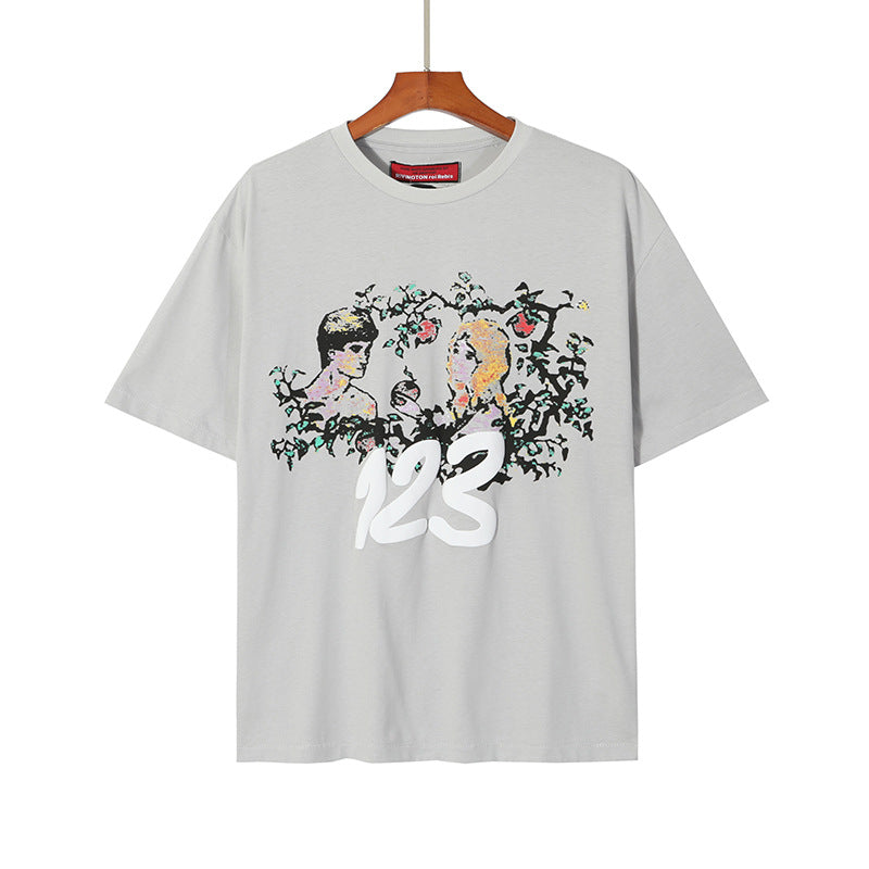 RRR123 T-shirt Embossed loose T-shirt