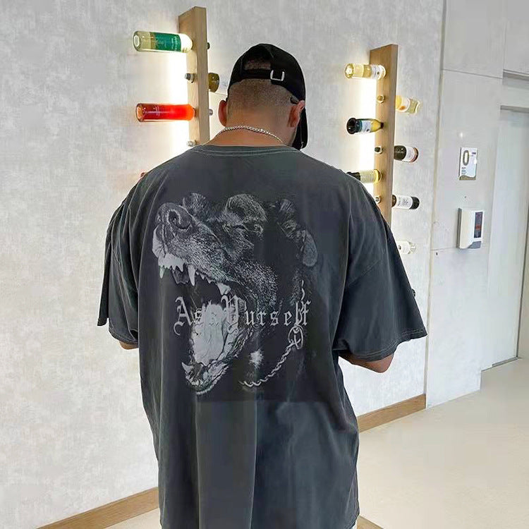 Askyurself T-shirts Casual Loose Distressed Short Sleeve