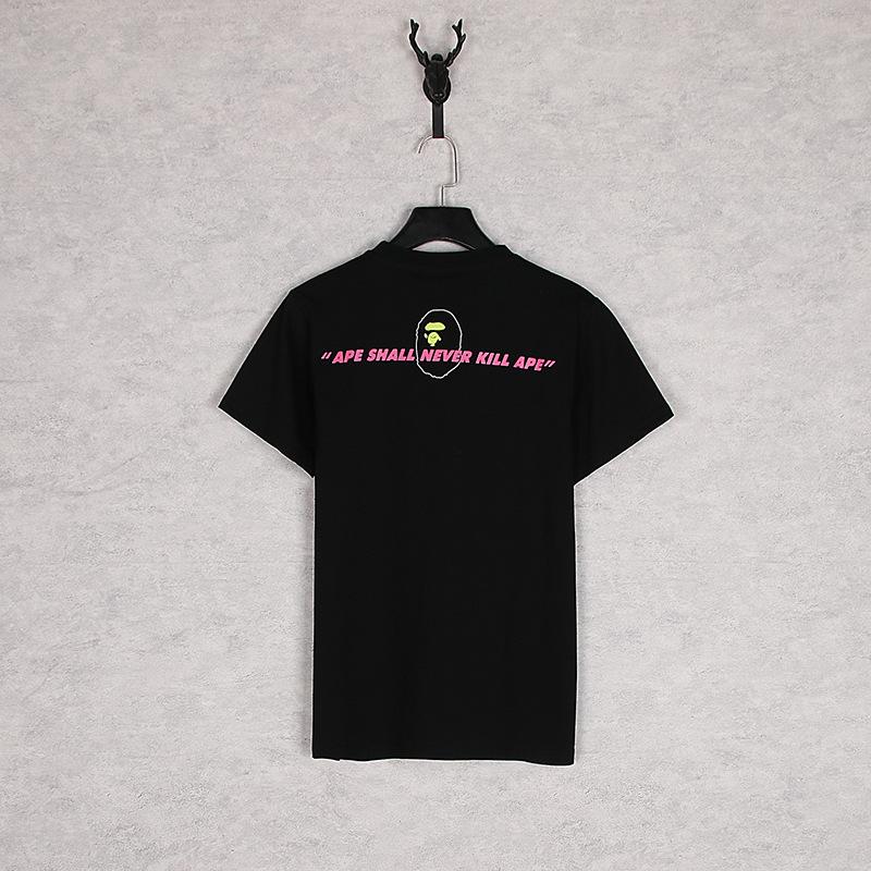 Bathing Ape T-Shirt Summer Pink Letter Print Short-Sleeve T-shirt