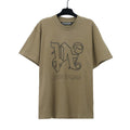 Palm Angels T-shirt Embroidered Letter Logo Short Sleeve T-shirt