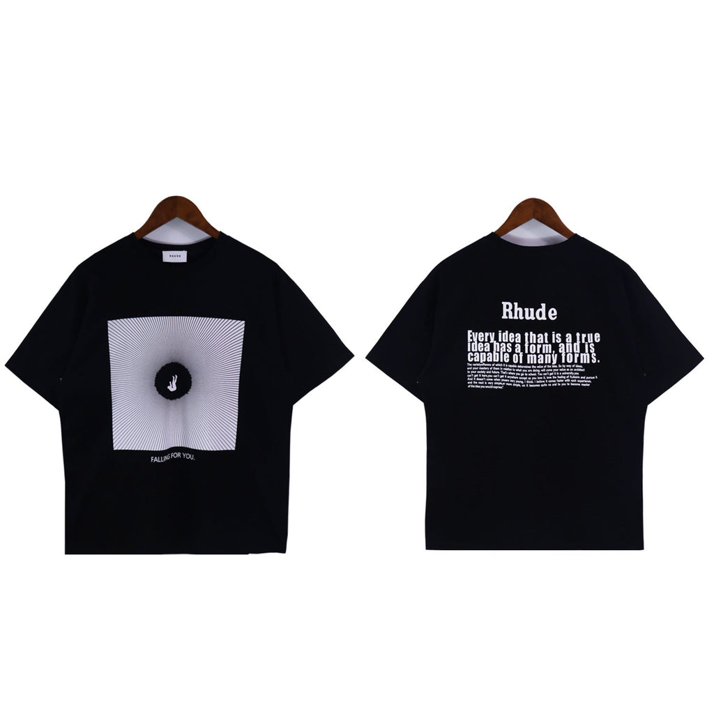 Rhude T-shirt Alphabet Slogan Printed Short Sleeve T-shirt