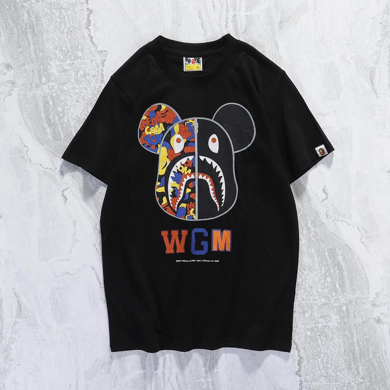 Bathing Ape T-Shirt Cartoon Camouflage Bear Little Monkey Bottoming Shirt Short Sleeve T-shirt
