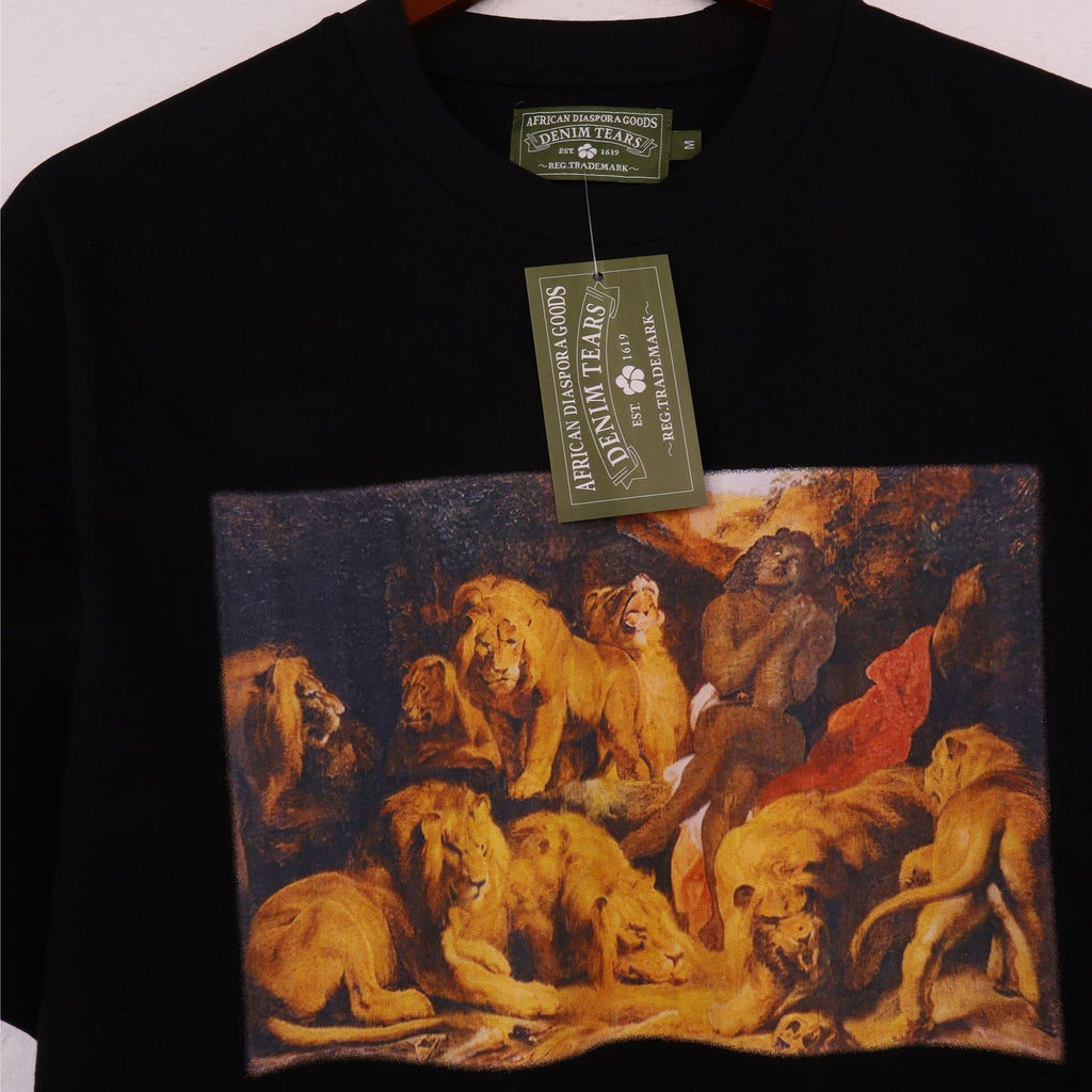 Denim Tears T-shirts Kapok Letter Portrait Short Sleeve T-shirt