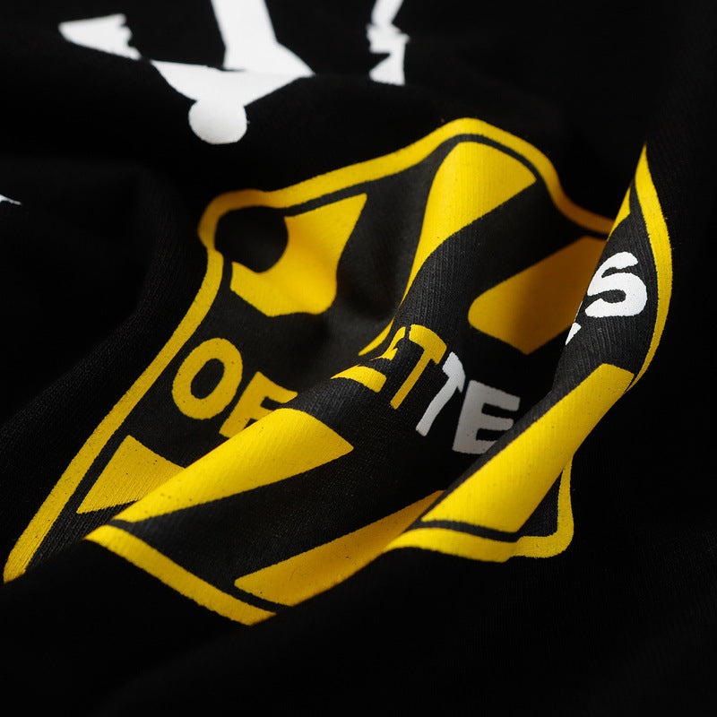 Denim Tears T-shirts Flame Wood Cotton Printed Loose Short Sleeve T-shirt