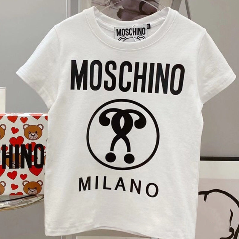 Moschino T-shirt Bear Pattern T-shirt Short Sleeve Couple Style