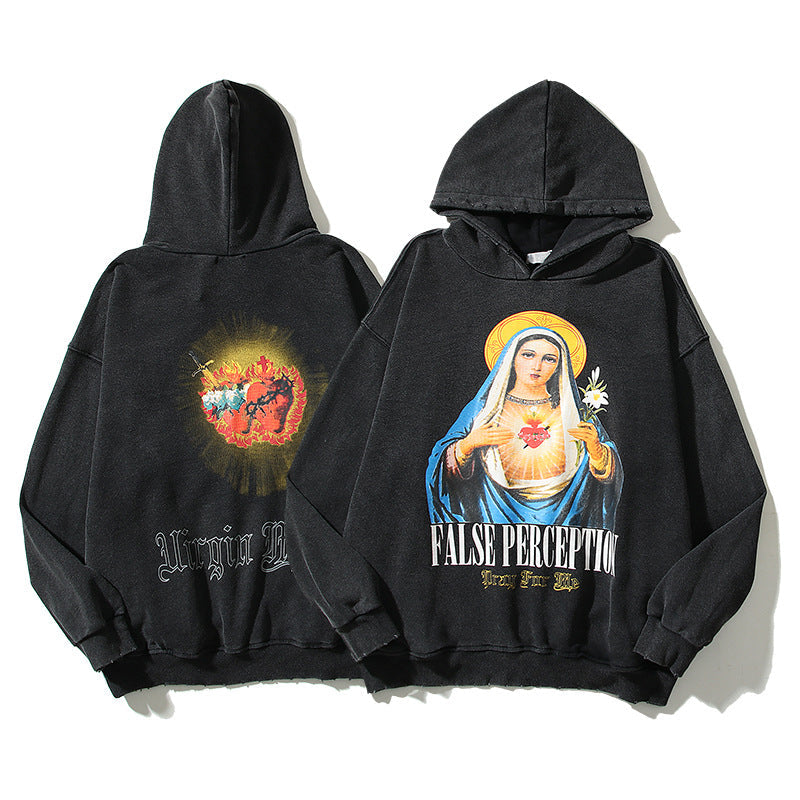 Askyurself Hoodie Retro Hooded Sweater Terry Thin