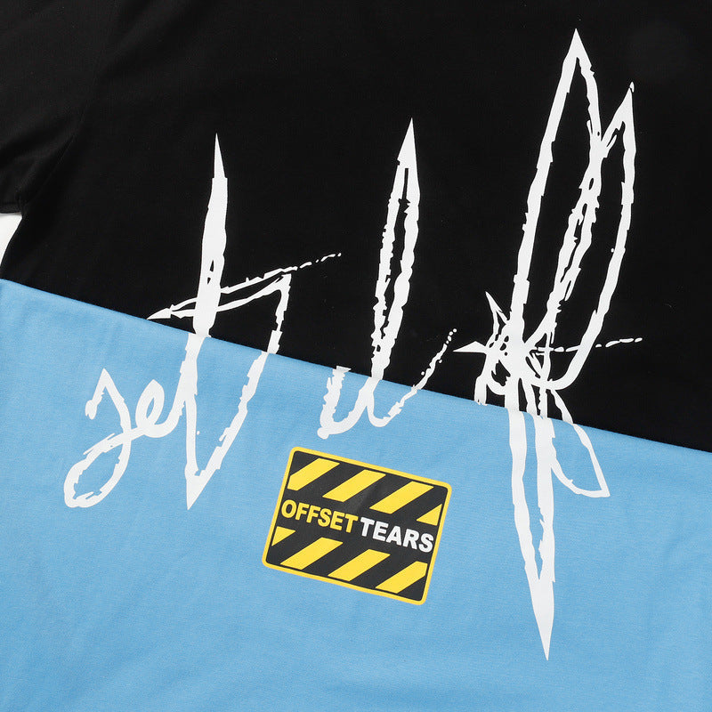 Denim Tears T-shirts Flame Wood Cotton Printed Loose Short Sleeve T-shirt