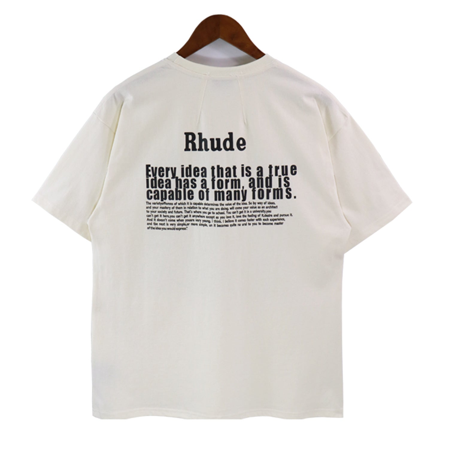 Rhude T-shirt Alphabet Slogan Printed Short Sleeve T-shirt