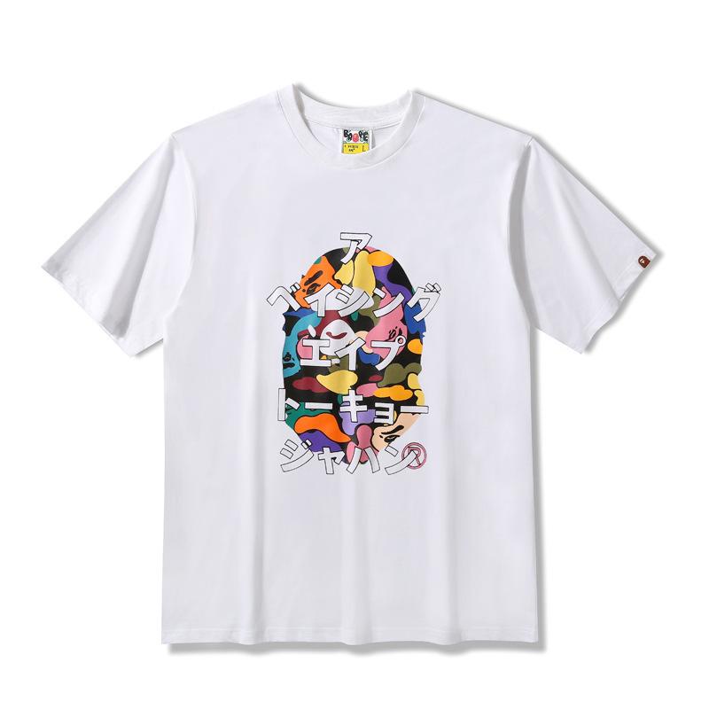 Bathing Ape T-Shirt Summer Candy Camouflage Ape Head Printed Short Sleeve T-shirt
