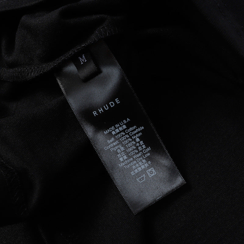 Rhude T-shirt Sunset Coconut Alphabet Print Short Sleeve T-shirt