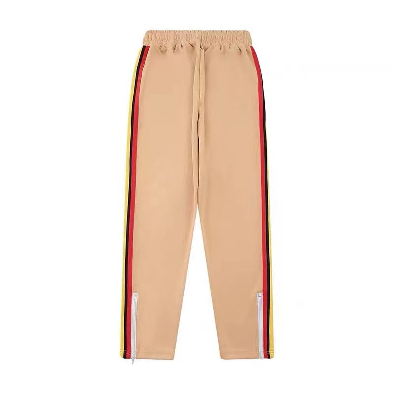 Palm Angle Pants Palm Angels Rainbow Striped Pants Men's and Women's Casual Trousers Loose Ins