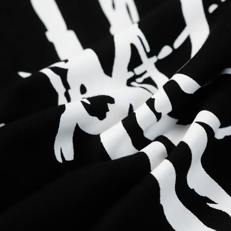 Denim Tears T-shirts Flame Wood Cotton Printed Loose Short Sleeve T-shirt