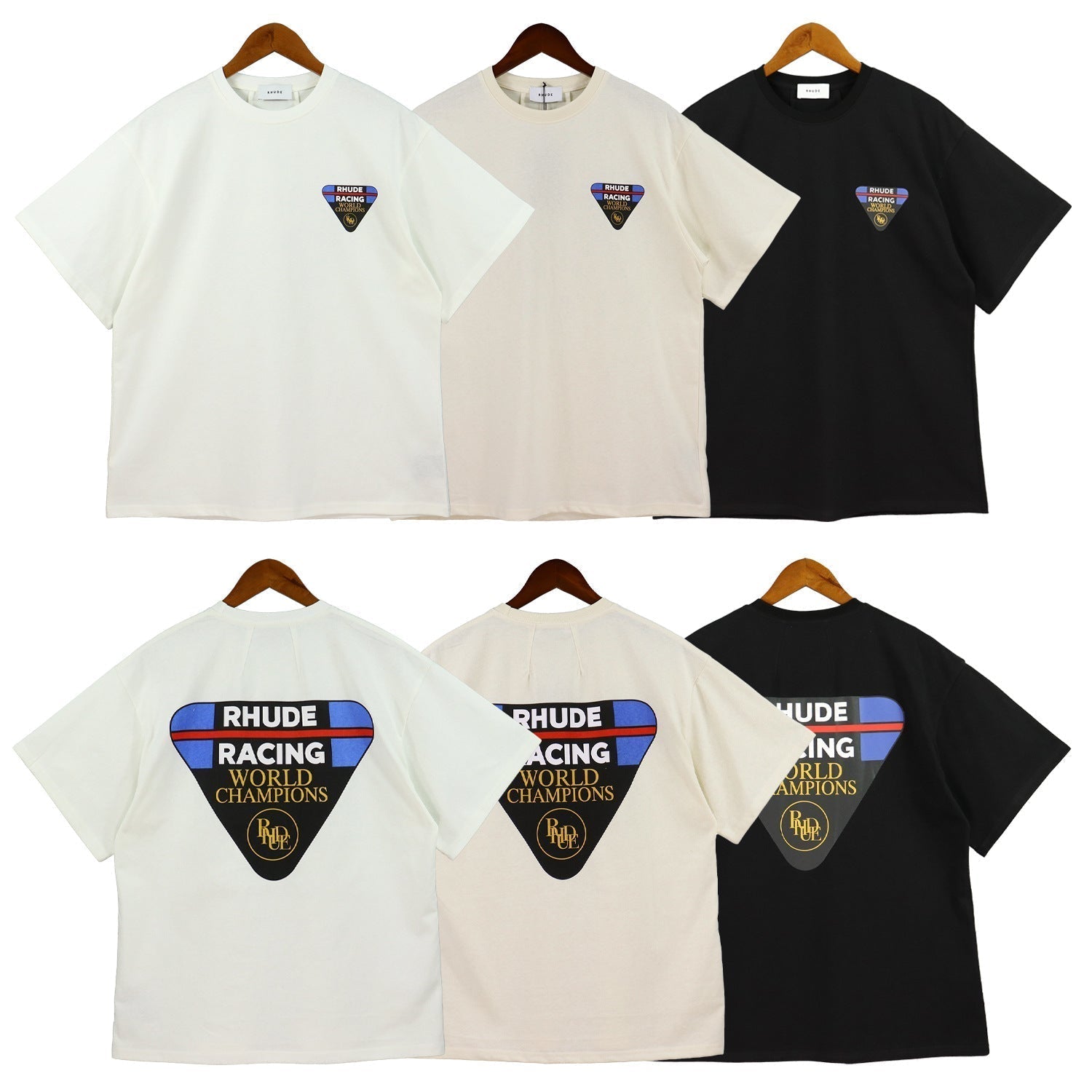 Rhude T-shirt Inverted Triangle Letter Print Short Sleeve T-shirt