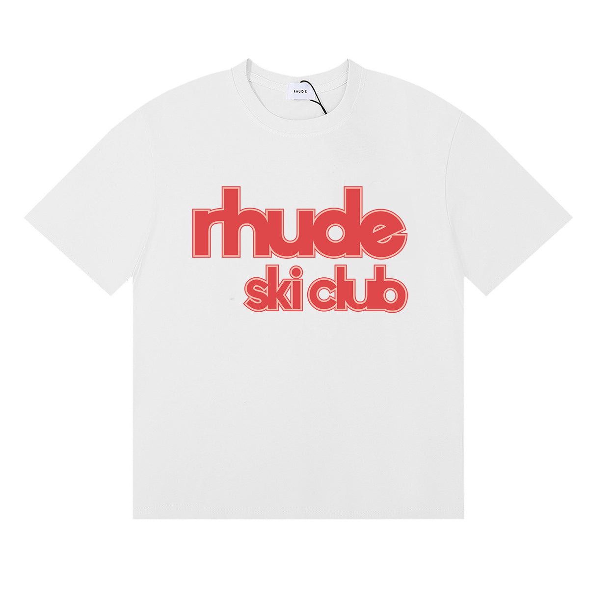 Rhude T-shirt Alphabet Coconut Racing Pattern Short Sleeve T-shirt