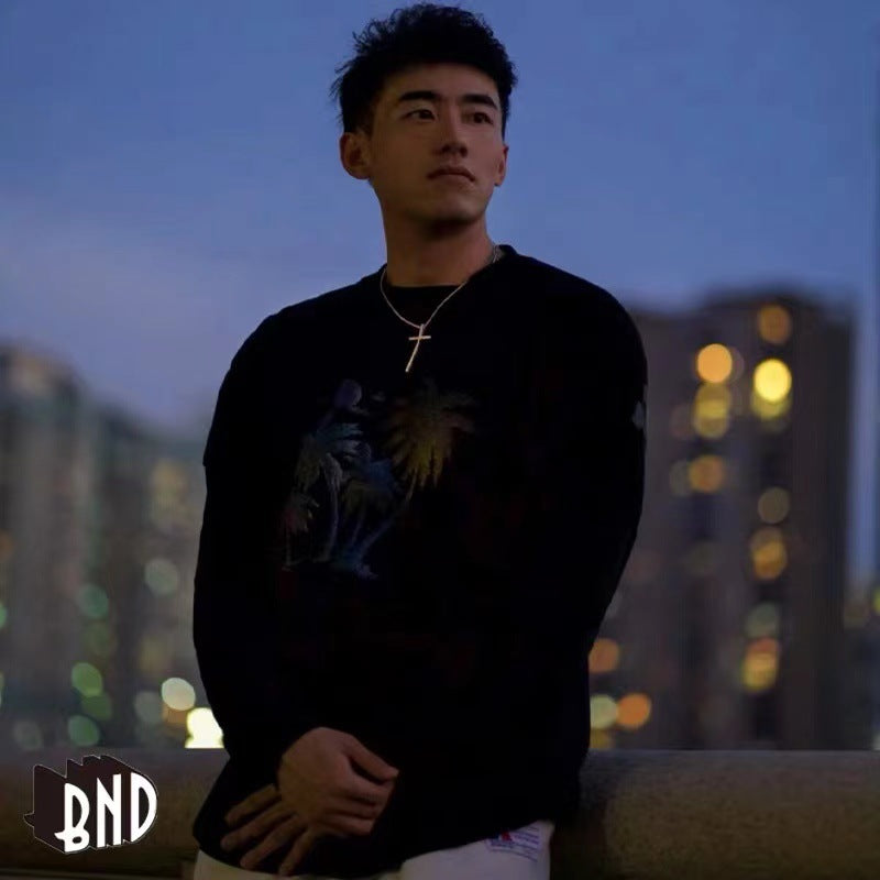 Palm Angle Sweatshirt Palm Angels Jackson Wang Teamwang Puff Print Ins Long Sleeve