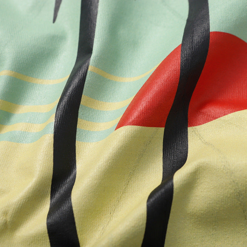 Rhude T-shirt Sunset Coconut Alphabet Print Short Sleeve T-shirt