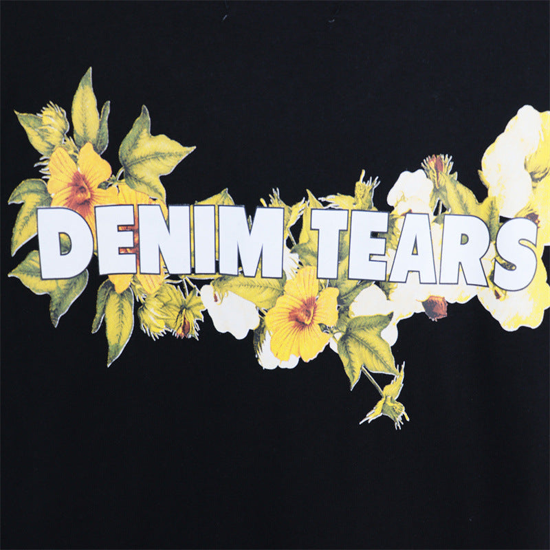Denim Tears T-shirts Kapok Vintage Portrait Short Sleeve T-shirt