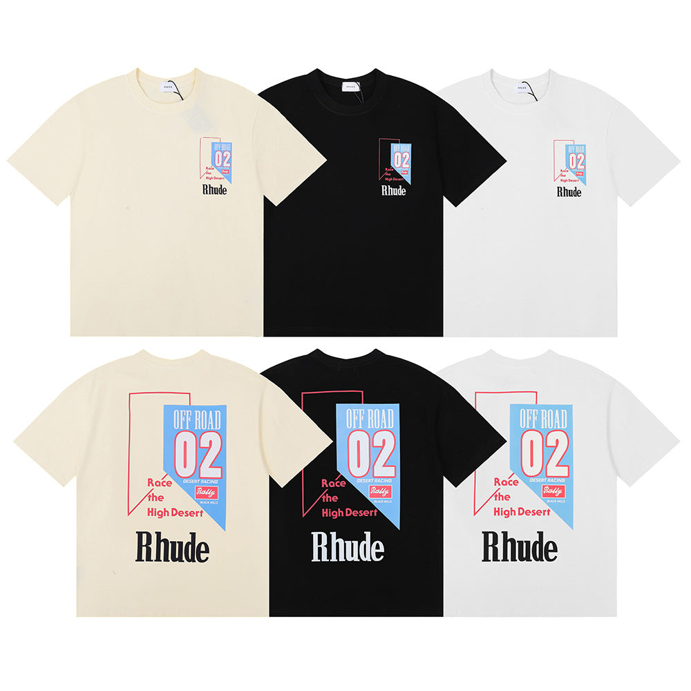 Rhude T-shirt Micro Track Letter Print Short Sleeve T-shirt