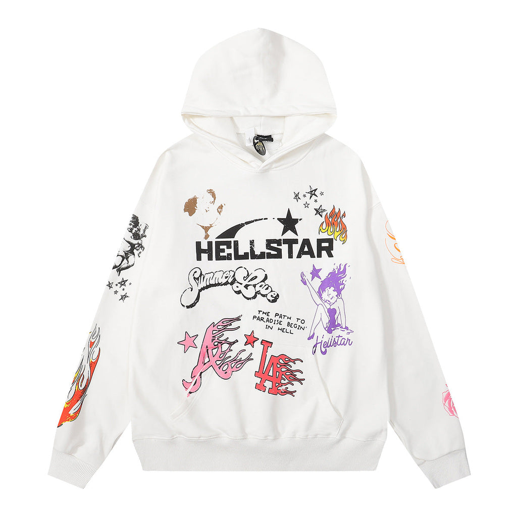 Hellstar Hoodie Casual Graffiti Oversize