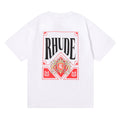 Rhude T-shirt Micro Label Letter Card Print Short Sleeve T-shirt
