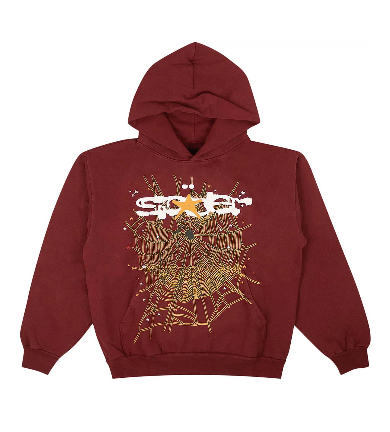 Sp5der Logo Hoodie Maroon