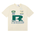 Rhude T-shirts Graffiti Printing Cotton Casual Short Sleeve Men and Women
