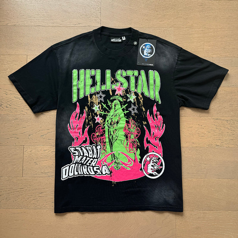 Hellstar T-shirts Washed Aging Process