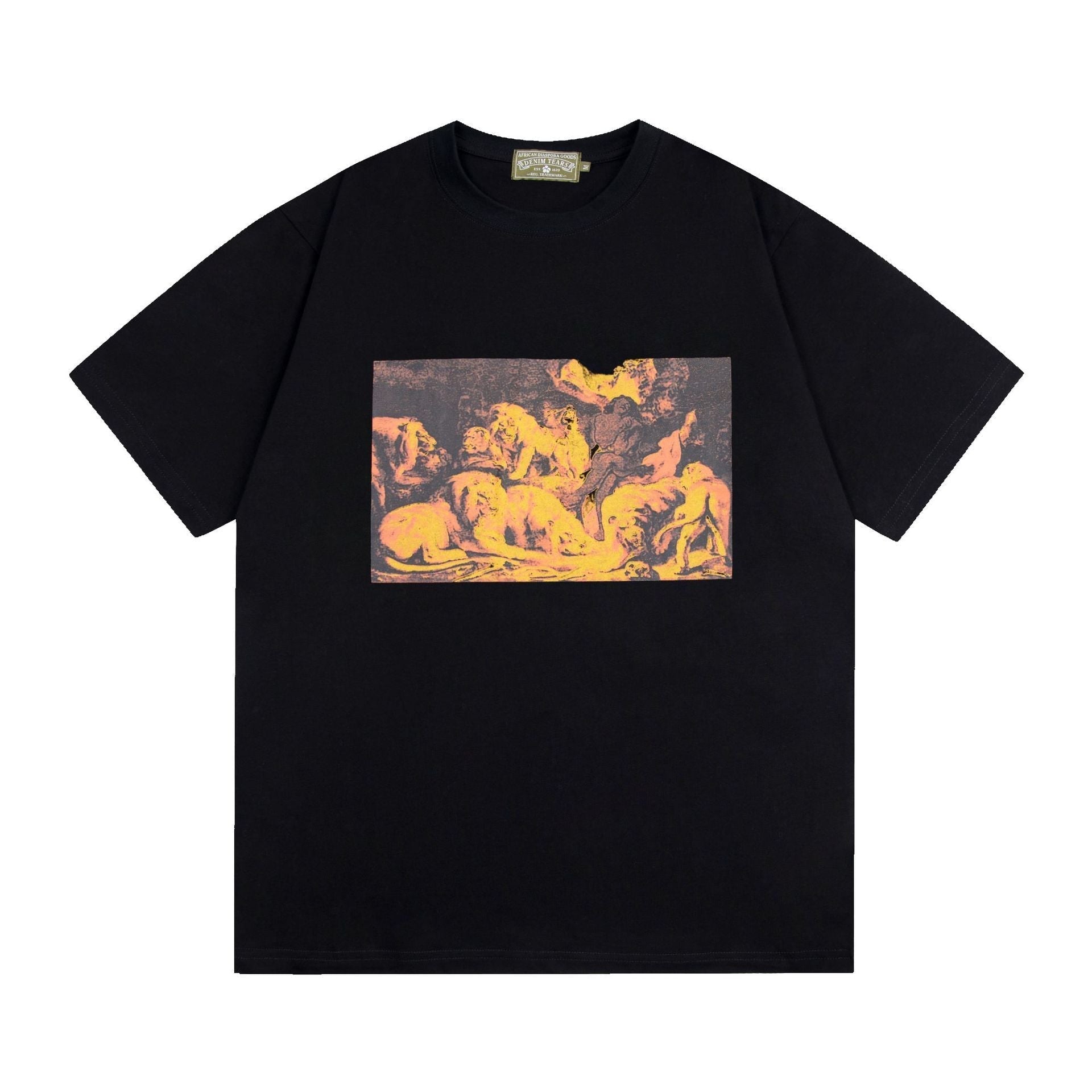 Denim Tears T-shirts Kapok Letter Portrait Short Sleeve T-shirt