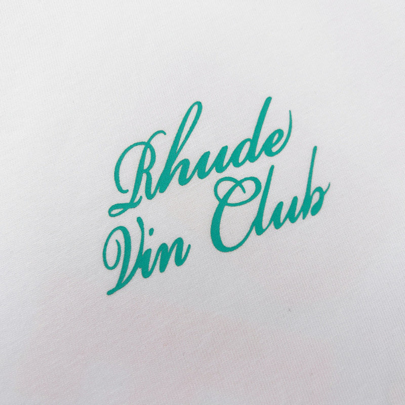 Rhude T-shirt Micro Label Letter Coconut Pattern Short Sleeve T-shirt