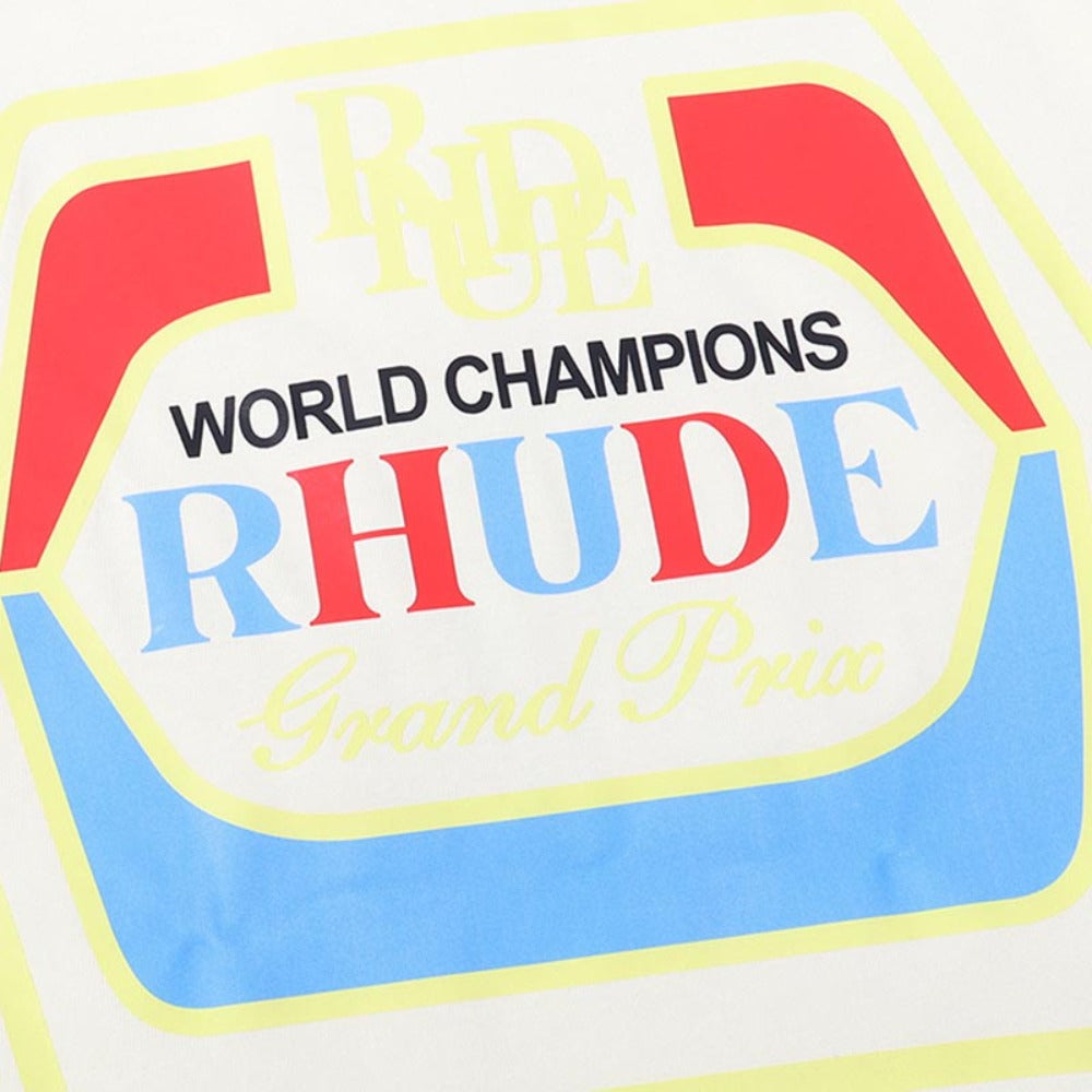 Rhude T-shirts Printed Cotton Loose Short Sleeves Men and Women