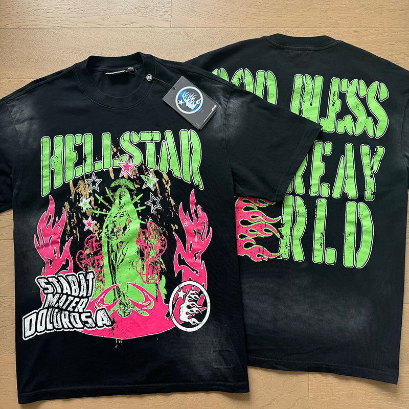 Hellstar T-shirts Washed Aging Process