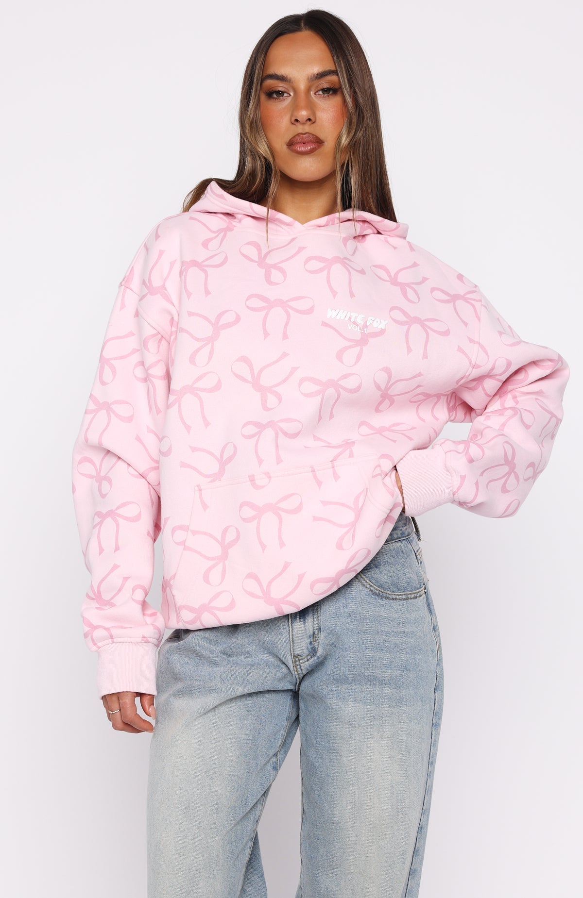 Vol. 1 Oversized Printed Hoodie Posy Bow